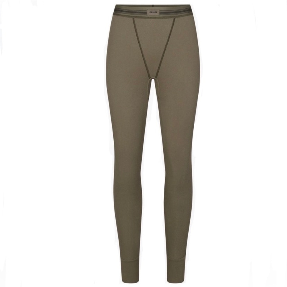 RARE skims army green cotton rib leggings